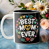 Moderne Blume die beste Mutter aller Zeiten Zweifarbige Tasse