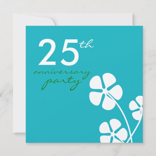 Moderne Blume Einladung zum 25. Hochzeitstag (Vorderseite)