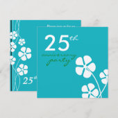 Moderne Blume Einladung zum 25. Hochzeitstag (Vorne/Hinten)