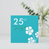 Moderne Blume Einladung zum 25. Hochzeitstag (Stehend Vorderseite)