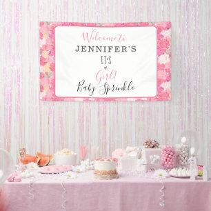 Moderne Blume Es ist ein Mädchen! Baby Sprinkle Wi Banner