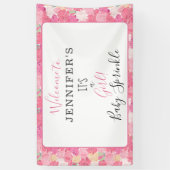 Moderne Blume Es ist ein Mädchen! Baby Sprinkle Wi Banner (Vertikal)