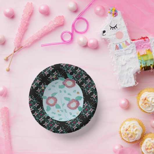 Moderne Blume Extravagante Papierschale Pappteller (Party)