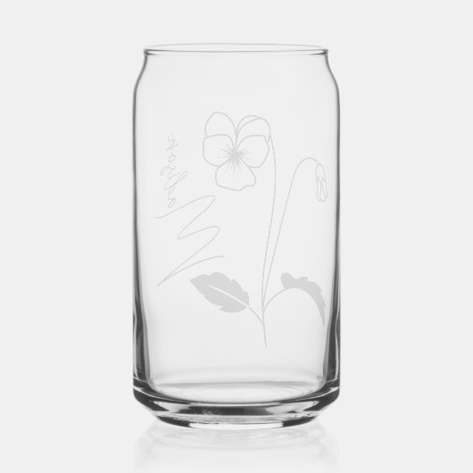 Moderne Blume Februar Bridesmaid Geschenke Dosenglas (Rückseite)