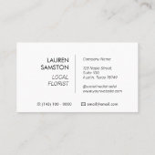 Moderne Blume Florist Business Card Visitenkarte (Rückseite)