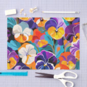 Moderne Blume für Abstrakte Stiefmütterchen Seidenpapier (Handwerk)