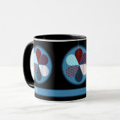 MODERNE BLUME FÜR ABSTRAKTES PATCHWORK TASSE (Vorderseite Links)