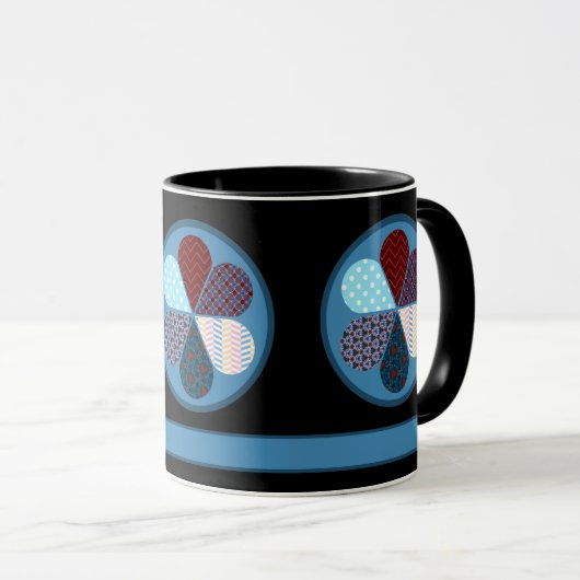 MODERNE BLUME FÜR ABSTRAKTES PATCHWORK TASSE (VorderseiteRechts)