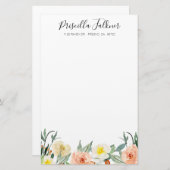 Moderne Blume für Aquarellfarben Briefpapier (Vorne/Hinten)