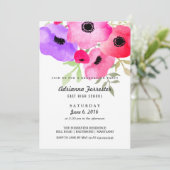 Moderne Blume für Aquarellfarben Einladung (Stehend Vorderseite)