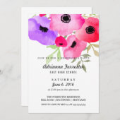 Moderne Blume für Aquarellfarben Einladung (Vorne/Hinten)