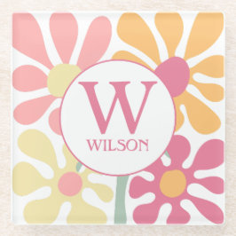 Moderne Blume für die Farbe des Wassers in der Fam Glasuntersetzer