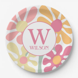 Moderne Blume für die Farbe des Wassers in der Fam Pappteller