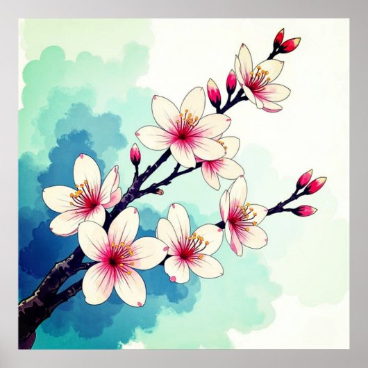 Moderne Blume für Poster-Art Poster (Vorne)