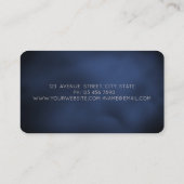 Moderne Blume für Säcke Backwaren Dunkelblau Visitenkarte (Rückseite)