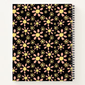 Moderne Blume für Schwarze Flora Notizblock (Rückseite)