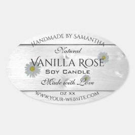 Moderne Blume für Weißholz-Körner Ovaler Aufkleber