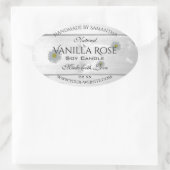 Moderne Blume für Weißholz-Körner Ovaler Aufkleber (Tasche)