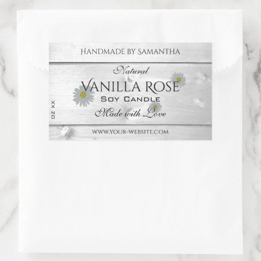 Moderne Blume für Weißholz-Körner Rechteckiger Aufkleber (Tasche)