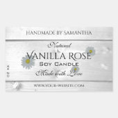 Moderne Blume für Weißholz-Körner Rechteckiger Aufkleber (Vorderseite)