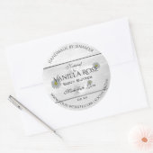 Moderne Blume für Weißholz-Körner Runder Aufkleber (Umschlag)