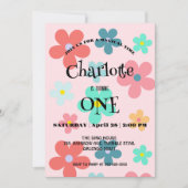 Moderne Blume Geburtstagsparty Save The Date (Vorderseite)