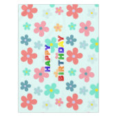 Moderne Blume Geburtstagsparty Tischdecke (Vorderseite)