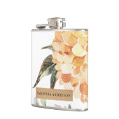 Moderne Blume Gelb & Kraft Personalisiertes Gesche Flachmann (Links)