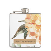 Moderne Blume Gelb & Kraft Personalisiertes Gesche Flachmann (Vorderseite)