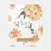 Moderne Blume Gelb & Kraft Personalisiertes Gesche Fleecedecke (Vorderseite)