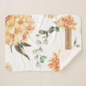 Moderne Blume Gelb & Kraft Personalisiertes Gesche Sherpadecke (Vorderseite (Horizontal))