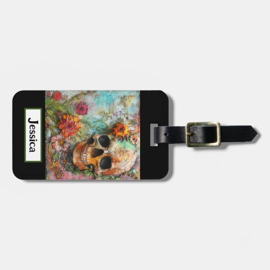 Moderne Blume Gepäckanhänger (Vorderseite horizontal)