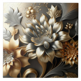 Moderne Blume Gold silber Keramik Fliesen