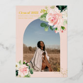 Moderne Blume | Goldstaub-Foto Folieneinladung (Vorderseite)