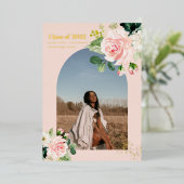 Moderne Blume | Goldstaub-Foto Folieneinladung (Stehend vorne)