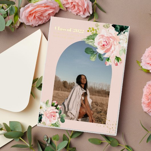 Moderne Blume | Goldstaub-Foto Folieneinladung