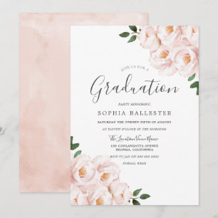 Moderne Blume-Graduierungsparty Einladung