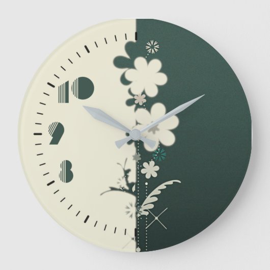 Moderne Blume Große Wanduhr (Vorderseite)