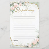 Moderne Blume grün Mein Liebling (Vorderseite)