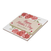 Moderne Blume Grüne Rote Rosen Muttertag Fliese (Seite)