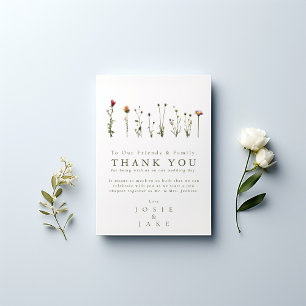 Moderne Blume Hochzeit Dankeschön Table Card Tischnummer