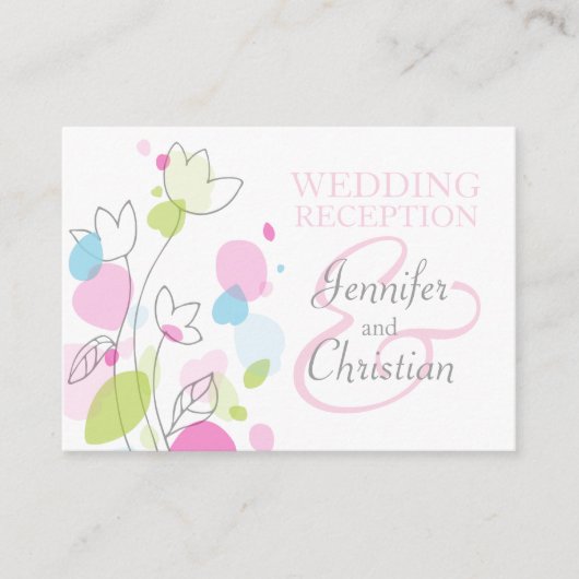 Moderne Blume Hochzeit lila Infokarte Begleitkarte (Vorderseite)