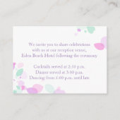 Moderne Blume Hochzeit lila Infokarte Begleitkarte (Rückseite)