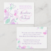 Moderne Blume Hochzeit lila Infokarte Begleitkarte (Vorne/Hinten)