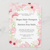 Moderne Blume Hochzeitsfeiern Einladung (Vorne/Hinten)