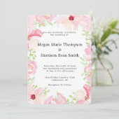 Moderne Blume Hochzeitsfeiern Einladung (Stehend Vorderseite)