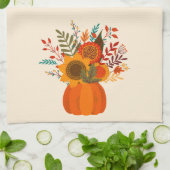 Moderne Blume im Herbst in Pumpkin Geschirrtuch (Gefaltet)