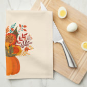 Moderne Blume im Herbst in Pumpkin Geschirrtuch (Viertel Falte)