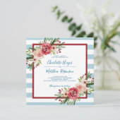 Moderne Blume im Wasserfarbenbereich Winterhochzei Einladung (Stehend Vorderseite)