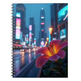 Moderne Blume in der Stadtlandschaft - Notizbuch Notizblock